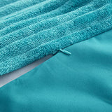 Nestl Premium Flannel Duvet Cover Set - 2 PC Reversible Twin Comforter Cover Set with Microfiber Back - 1 Velvet Duvet Cover Twin with Zipper Closure & 1 Pillow Sham 68 x 90 inches – Teal Nestl