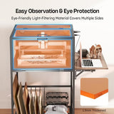 Crafit Laser Engraver Enclosure Cabinet with Exhaust, Laser Engraving Table with Ventilation Fan, Heavy Duty Laser Cutter Protective Cover Tent with Eye Protection, Insulates against Noise Fumes Odors Crafit