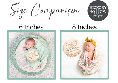 Birth Stat Sign Personalized for Newborn Baby, Scarlett James Design, Crib & Nursery Decor, Photography Prop, Baby Shower Gifts, Gender Reveal, - WoodArtSupply