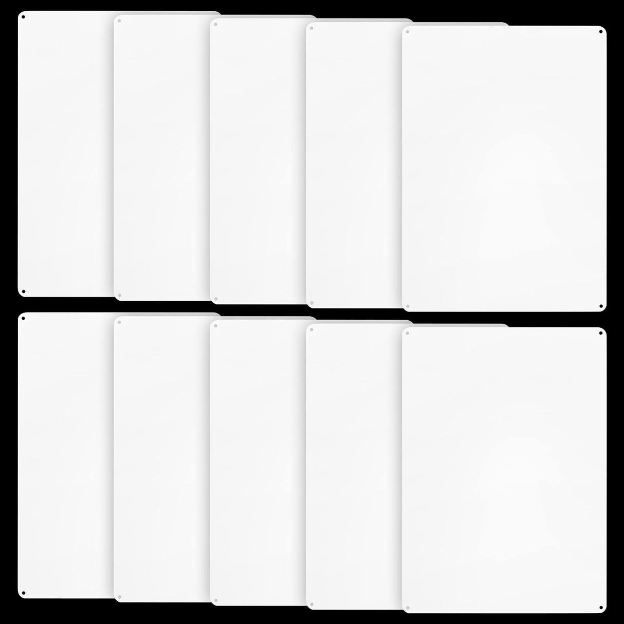10-Pack White Blank Sign, 10"x 7" Plastic Enjoyist