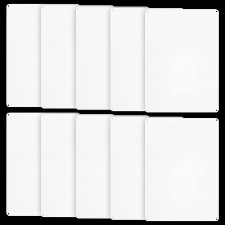 10-Pack White Blank Sign, 10"x 7" Plastic Enjoyist