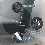 MAXIJIN Velvet Futon Cover Full Size Stretch Futon Mattress Cover Thick Soft Armless Sofa Bed Slipcover Plush Couch Furniture Protector with Elastic Bottom, Machine Washable (Gray) MAXIJIN