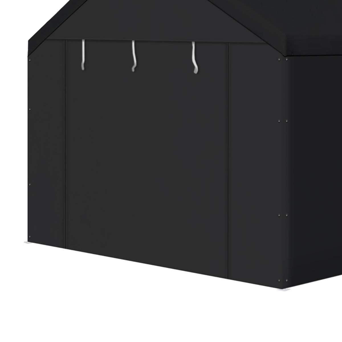 Caravan Canopy Domain 10 x 20 Foot Durable Sidewalls for Garage Carport Canopy Car Tent with Dual Zippers and Roll Up Door, Black (Sidewalls Only) Caravan