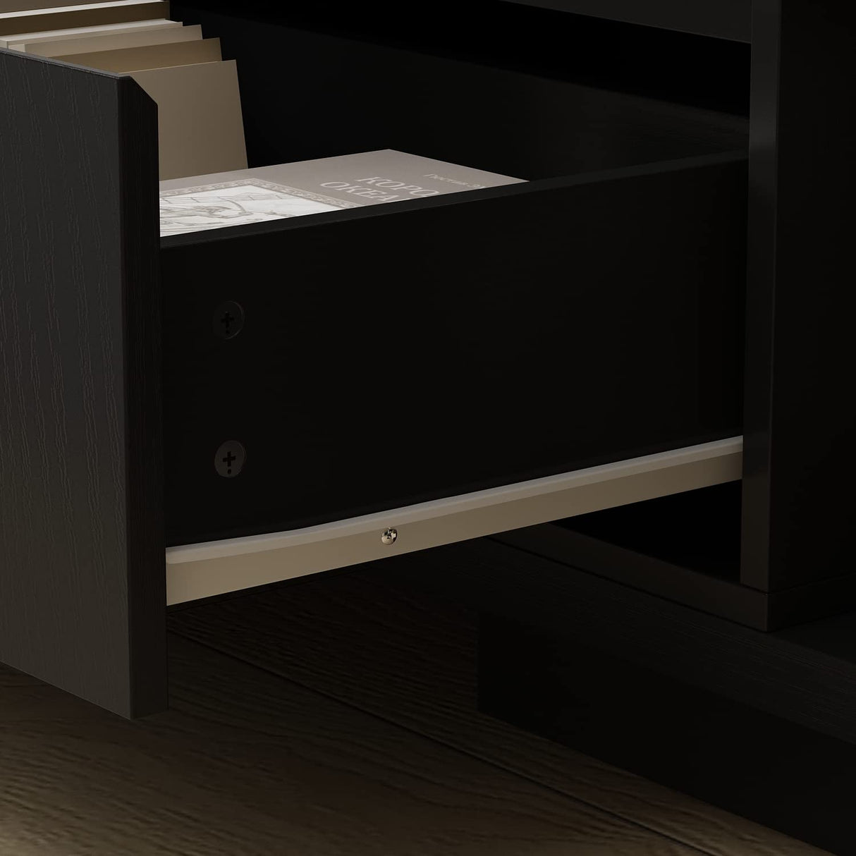 AIEGLE Deformable TV Console with 3 Drawers, Modern Extendable TV Stand in Stretch for TVs up to 120", Wood Gaming Entertainment Center Media Stand with Adjustable Width, Black (Wide 65"-106") AIEGLE