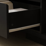 AIEGLE Deformable TV Console with 3 Drawers, Modern Extendable TV Stand in Stretch for TVs up to 120", Wood Gaming Entertainment Center Media Stand with Adjustable Width, Black (Wide 65"-106") AIEGLE