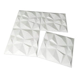 Art3d Textures 3D Wall Panels White Diamond Design Pack of 12 Tiles 32 Sq Ft (PVC) Art3d