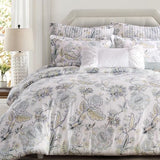 Levtex Home Ophelia Spa Reversible Full/Queen Comforter Set (90x94in) with 2 Pillowcases (26x20in) - Bedding - Blue, Yellow, White - Rayon Full/Queen Size Comforter Set - Lightweight, Soft, Pre-Washed Levtex Home