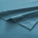 Flannel Sheets Queen Size Warm and Cozy Deep Pocket Breathable All Season Bedding Set with Fitted with Full Elastic & Built in Corner Sheet Straps, Flat and Pillowcases, Queen, Denim Sweet Home Collection