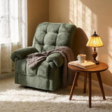 Rocker Recliner Chair, Manual High Back Glider Recliner Nursery Chair with Padded Footrest, Ergonomic Overstuffed Lounge Armchair, Comfy Reading Accent Chairs for Living Room, Bedroom, Nursery, Green