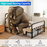 erosoei Metal Full Single Bed Frame with Storage Space, 74.8" in Steel Bed Frame with Protective Foot Pads, Strong Bearing Capacity Full Size Bed, Easy Assembly, Underbed Storage Space（43.3 inch） erosoei