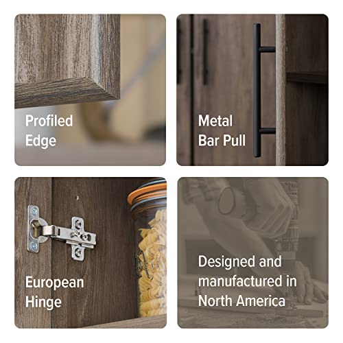 Prepac Elite 32" Storage Cabinet Closet, Gray Storage Cabinet, Linen Cabinet, Wardrobe Cabinet with Hanging Rail and Shelves 20" D x 32" W x 35" H, DEW-3264 Prepac