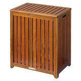 Oceanstar Solid Wood Spa Laundry Hamper 24.75 in high x 20 in Wide x 13.25 in deep, Brown Oceanstar