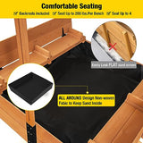 Aivituvin Kids Sand Boxes with Canopy Sandboxes with Covers Foldable Bench Seats, Children Outdoor Wooden Playset - Upgrade Retractable Roof (47x47Inch) Aivituvin