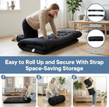 Simple Deluxe 4-Inch Twin Tatami Mattress, Japanese Futon Foldable Mattress with Removable Washable Cover, Portable Floor Bed for Bedroom, Guest Room, Camping, and Everyday Use – Black Simple Deluxe