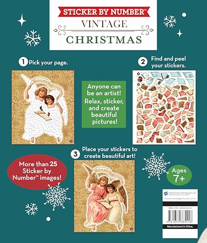Brain Games - Sticker by Number - Vintage: Christmas WoodArtSupply