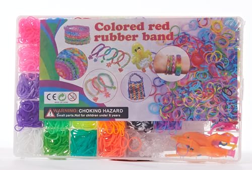 UUEMB 3000+ Rubber Band Bracelet Kit, Colorful Loom Bracelet Making Kit with Storage Box, DIY Art Craft Set with Charms Beads for Beginners Birthday Christmas Parties Gift UUEMB