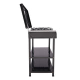 Propane Gas Stove 5 Burner/4 Burner, Portable Natural Gas Stove Outdoor Camping BBQ Stove Gas Cooker with 2 Tier Storage Rack, for RV, Apartment, Outdoor Cooking (Black, 5-Burner) BUKGOCUMN