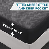 GOPOONY Waterproof Mattress Protector Queen Size - Breathable, Noiseless, Ultra-Soft Bed Cover, Mattress Pad Cover with Deep Stretchable Pockets 8"-21" (Gray) GOPOONY
