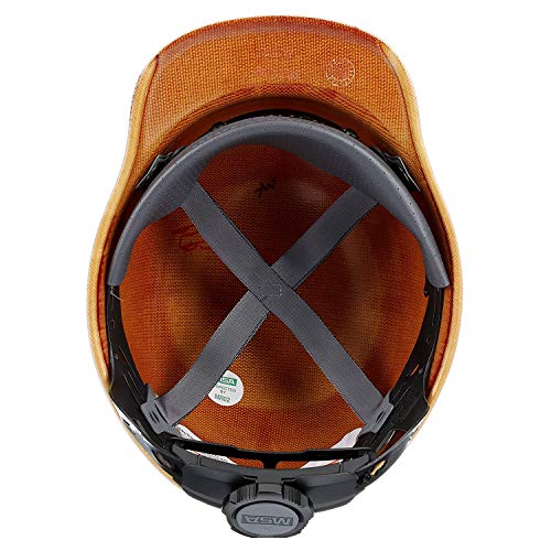 MSA 475395 Skullgard Cap Style Safety Hard Hat with Fas-Trac III Ratchet Suspension | Non-slotted Cap, Made of Phenolic Resin, Radiant Heat Loads up to 350F - Standard Size in Natural Tan - WoodArtSupply