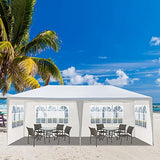 Outdoor Party Tent - Wedding & Birthday Event Tent with Removable Sidewalls & Transparent Windows (10'x20'/4 Sidewalls White) LBLWJD