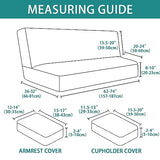 LiveGo Futon Cover 4 Pieces Stretch Futon Covers Sofa Bed Slipcover with Removable Armrests and Cupholders Covers Furniture Protector High Spandex Small Checks Jacquard Fabric (Black) LiveGo