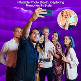 CZGBRO Inflatable Photo Booth, Portable Photo Booth Enclosure Tent for Weddings Parties Events Birthday Shows Bars, 8 Pieces of Inflatable Props(Black, 10'x10'x9', 2 Doors) CZGBRO