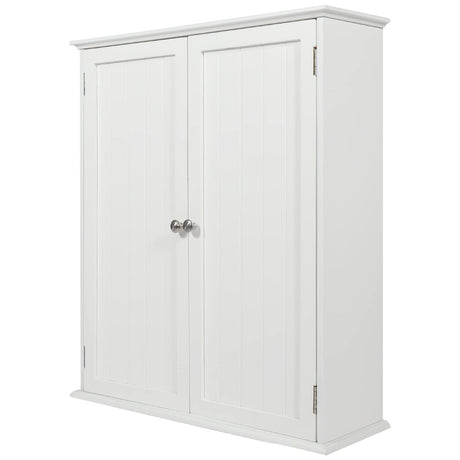 ALAPUR 27.6in Length Bathroom Cabinet Wall Mounted,Over Toilet Storage Cabinet with 2 Doors and Adjustable Shelves,Wood Medicine Cabinet for Bathroom, White ALAPUR