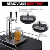 TROPOW 6.1 CF Beer Kegerator, Dual Tap Draft Beer Dispenser, Full Size Stainless Steel Keg Refrigerator With Drip Tray, 32°F- 50°F Temperature Control, 170L TROPOW