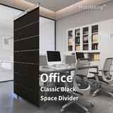 Mossfelting 12Pcs Hanging Room Divider Made of High Density Polyester Fiber Panels for Decorating Bedroom Living Dining Room Kitchen Office Restaurant Home Hotel Decor（Plain - Black） mossfelting