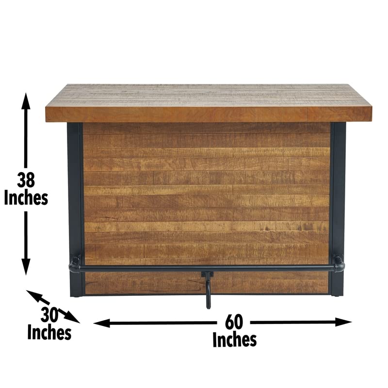 Steve Silver Tyler Chestnut Wood Finish 3-Piece Home Bar Steve Silver