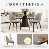 COLAMY Upholstered Dining Chairs Set of 6, Modern Kitchen Chairs with Back, Fabric Side Dining Room Chairs with Wood Legs for Kitchen Dining Room Restaurant, Camel COLAMY