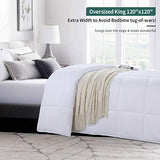 HOMBYS Oversized King Comforter 120x120, Lightweight Quilted Down Alternative Duvet Insert for All Season,White,8 Corner Tabs HOMBYS