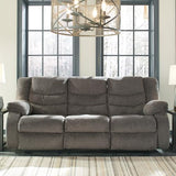 Signature Design by Ashley Tulen Modern Manual Pull Tab Reclining Sofa, Dark Gray Signature Design by Ashley