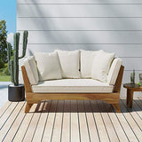 Christopher Knight Home Patrick Outdoor Acacia Wood Expandable Daybed with Water Resistant Cushions, Teak Christopher Knight Home