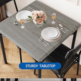 Garvee Dining Table Set for 2, Wooden Kitchen Table and Chairs of 2 with Upholstered Chairs, Square Kitchen Tables Set, 3 Piece Dining Room Table Sets for Small Space, Apartment, Rustic Gray Garvee