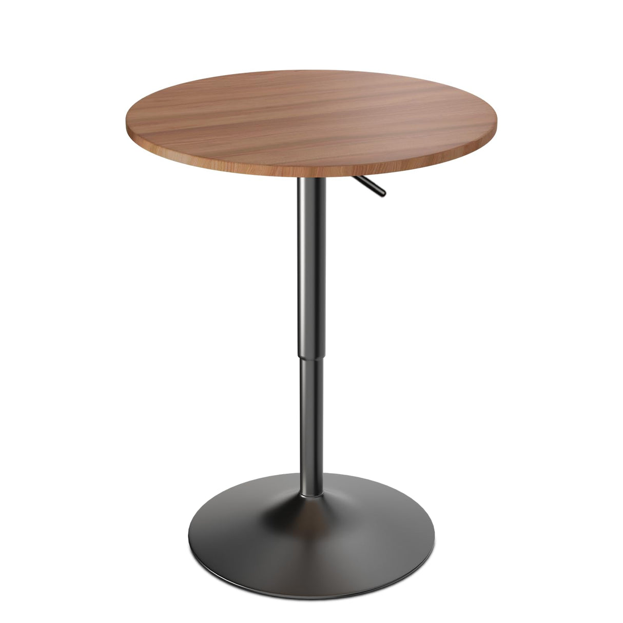 Athena Collection Round Bar Table,Adjustable Height Pub Table and 360°Swivel Bistro Table, High Top Table with MDF Desktop,Cocktail Table for Bar/Pub/Bistro (Brown Wood) Athena Collection