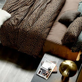 mixinni Animal Cheetah Comforter Set King 3 Pieces Leopard Print Comforter Sexy Soft Fluffy Brown/Black Floral Printed Pattern Bed Set with 2 Pillowcases for All Season-King Size mixinni