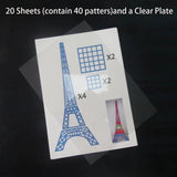40 Patterns 3D Printer Drawing Molds Paper Stencils for 3D Printing Pen,Painting Graffiti Template Printing Paper for 3D Pen Kids DIY Gift,Animal Vehicle Sword, with a Transparent Board Plate WelyHM