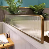 Countertop Low Fence Divide, Restaurant Decorative Partitions Grille,Dividers for Dining Areas,Gold Stainless Steels Frame Tempered Glass Panel, for Office, Restaurant, Hotel Bar (39.4 * 11.8IN) HLHHDFC
