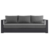 Modway Tahoe Aluminum Outdoor Patio Sofa in Gray Charcoal Modway