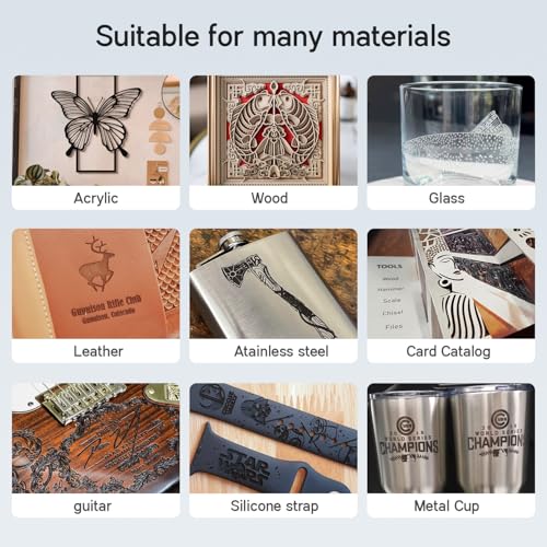 WAINLUX X1 5W Laser Engraver Machine,5000mW Laser Engraver and Cutter Machine for Wood Leather Metal Silicone Paper Glass Acrylic Cloth,for DIY Supports Win/Mobile System/Offline Class 1 WAINLUXPRO
