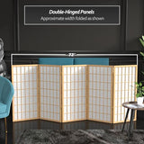 3 ft. Short Window Pane Shoji Screen - Natural - 5 Panels Red Lantern