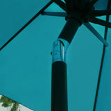 Sunnyglade 9' Patio Umbrella Outdoor Table Umbrella with 8 Sturdy Ribs (Teal Blue) Sunnyglade