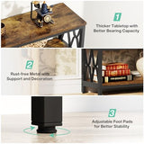 LITTLE TREE Console Table with Storage Shelves, 70.9" Industrial 3-Tier Sofa Table for Living Room, Long Foyer Table Entryway Table for Hallway, Front Door, Entrance, Rustic Brown & Black LITTLE TREE