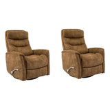 Pemberly Row Traditional Fabric Brown Swivel Glider Recliner (Two Pack) Pemberly Row