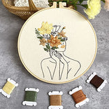Harimau 3 in Beginner Embroidery Kit,Floral Plant Pattern,Cross Stitch Kits, Including Stamped Embroidery Cloth with 3 Embroidery Hoops, Color Threads and Embroidery Kits