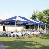 Quictent 20x40 Party Tent Heavy Duty Fire Retardant Pole Tent Weekend Canopy Easy Set Up with 120 Person Capacity, Outdoor Canopies for Parties, Weddings, and Events (Striped Blue,no Sides) Quictent