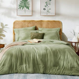 WRENSONGE Full Size Comforter Set- 7 Pieces Sage Green Bed in a Bag Full Size Comforter with Fitted Sheet, Flat Sheet, 2 Pillow Shams, 2 Pillowcases, Warm Bedding Sets for All Season WRENSONGE