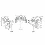 Electric Power Recliner Sofa Living Room Furniture, Comfy Home Theater Breathing Leather Seating with USB 2.0 Charging Ports, LED Light Strips, Fold-Down Table & Wireless Charging Device (Black) UOCFYK