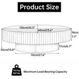 Black Oval Coffee Table Handcraft Fluted Coffee Table Mid Century Modern Drum Coffee Tables Irregular Pedestal Center Table for Farmhouse Living Room (Black) WUPDPQS